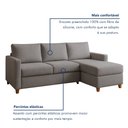Ver imagem 4 de Sofá 3 Lugares com Chaise Moov Yescasa Linho 