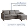 Sofá 3 Lugares com Chaise Moov Yescasa Linho  - 7