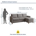Ver imagem 3 de Sofá com Chaise 4 Lugares Linho Moov Yescasa Cinza Cinza Escuro
