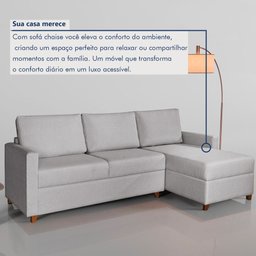 Sofá 3 Lugares com Chaise Moov Yescasa - 6