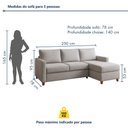 Ver imagem 3 de Sofá com Chaise 4 Lugares Linho Moov Yescasa Cinza Cinza Claro