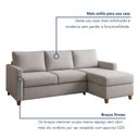 Ver imagem 6 de Sofá 3 Lugares com Chaise Moov Yescasa Cinza Claro