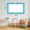 Lousa Quadro Branco em PVC Infantil 62x40 cm - Azul - Ref 08 - 2