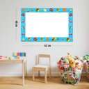 Ver imagem 2 de Lousa Quadro Branco em Pvc Infantil 62x40 Cm - Azul - Ref 08
