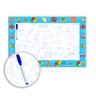 Lousa Quadro Branco em PVC Infantil 62x40 cm - Azul - Ref 08 - 1