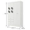 Quarto de Bebê Completo Guarda Roupa 4 Portas 3 Gavetas com Cômoda e Berço Hera Branco - 8