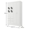 Quarto de Bebê Completo Guarda Roupa 4 Portas 3 Gavetas com Cômoda e Berço Hera Branco - 7