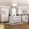 Quarto de Bebê Completo Guarda Roupa 4 Portas 3 Gavetas com Cômoda e Berço Hera Branco - 1