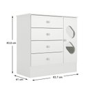 Ver mais imagens de Quarto de Bebê Completo Guarda Roupa 4 Portas 3 Gavetas com Cômoda e Berço Hera Branco