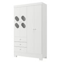Ver imagem 4 de Quarto de Bebê Completo Guarda Roupa 4 Portas 3 Gavetas com Cômoda e Berço Hera Branco