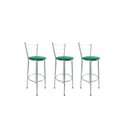 Ver imagem 1 de Kit 3 Banqueta Alta Prata Cozinha Gourmet Americana Balcão:verde