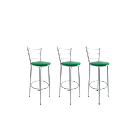 Kit 3 Banqueta Alta Prata Cozinha Gourmet Americana Balcão:verde