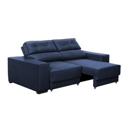 Sofá Retrátil e Reclinável 3 Lugares 1,80m Raissa Suede Azul Rover & Beato - 4