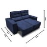 Sofá Retrátil e Reclinável 3 Lugares 1,80m Raissa Suede Azul Rover & Beato - 3