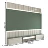 Painel para Tv 85 Polegadas Imperator 3 Portas 100% Mdf com Led Off White/verde - Panorama Móveis - 4