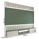 Ver imagem 4 de Painel para Tv 85 Polegadas Imperator 3 Portas 100% Mdf com Led Off White/verde - Panorama Móveis