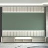 Painel para Tv 85 Polegadas Imperator 3 Portas 100% Mdf com Led Off White/verde - Panorama Móveis - 6