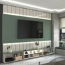 Painel para Tv 85 Polegadas Imperator 3 Portas 100% Mdf com Led Off White/verde - Panorama Móveis - 2