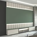 Ver imagem 5 de Painel para Tv 85 Polegadas Imperator 3 Portas 100% Mdf com Led Off White/verde - Panorama Móveis