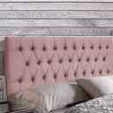 Ver imagem 2 de Painel Suspenso Cabeceira Dubai 1,28m para Cama Viúva Solteirão Suede Rosa - Aurora Line