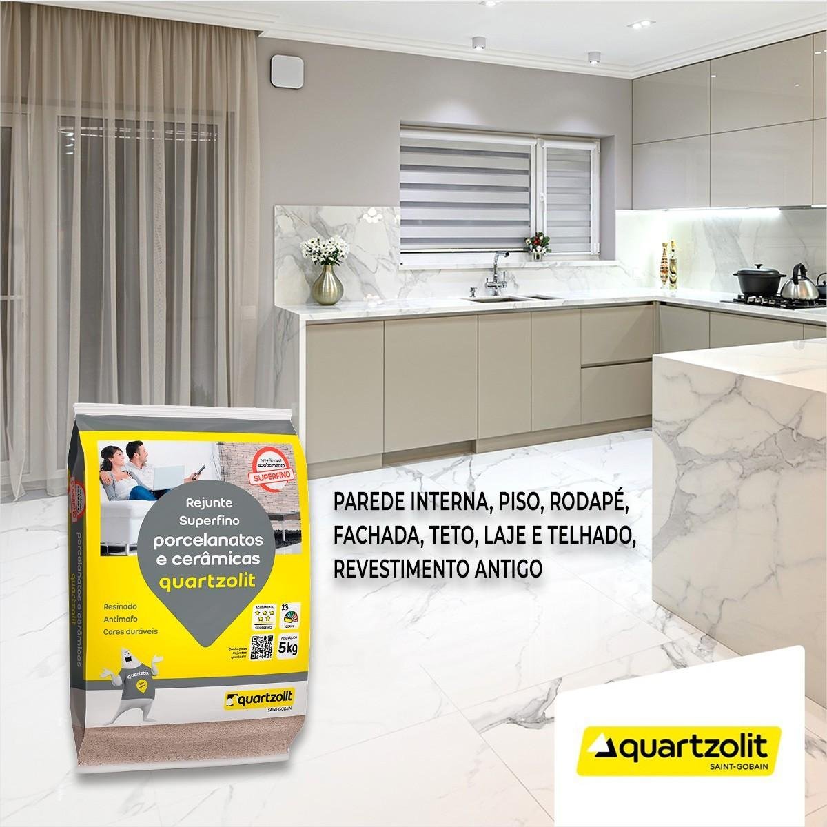 Rejunte Porcelanato e Cerâmicas Antimofo Quartzolit 5kg - 3