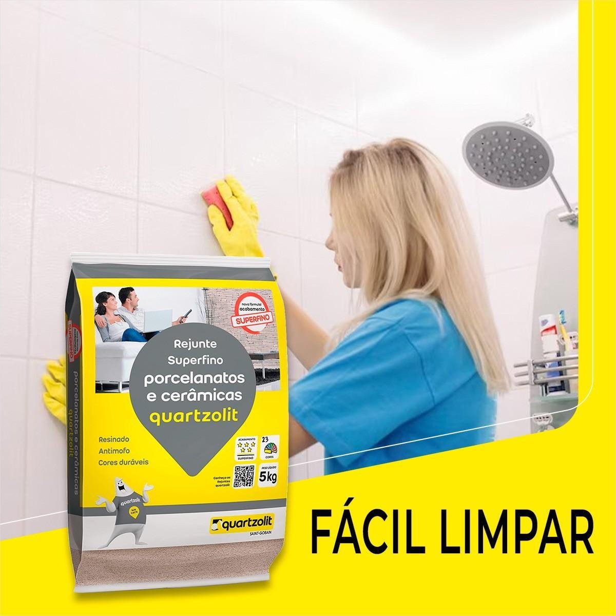 Rejunte Porcelanato e Cerâmicas Antimofo Quartzolit 5kg - 7