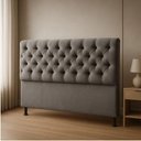 Ver imagem 2 de Cabeceira Cama Box Casal 140cm Valentina Estofada Cinza