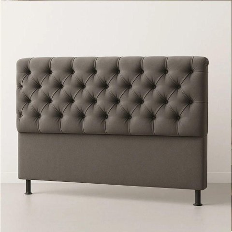 Cabeceira Cama Box Casal 140cm Valentina Estofada Cinza