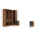 Ver imagem 3 de Quarto Completo 5 Portas 2 Gavetas 5 Peças Viena Espresso Móveis Cinza/Nogal/Grafite