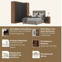Ver imagem 6 de Quarto Completo 5 Portas 2 Gavetas 5 Peças Viena Espresso Móveis Cinza/Nogal/Grafite