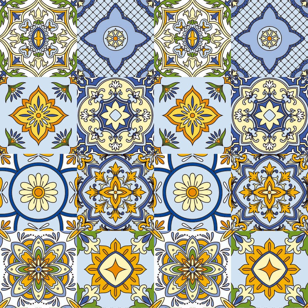 Adesivo de Azulejo Português Floral Arte Destaque - 2