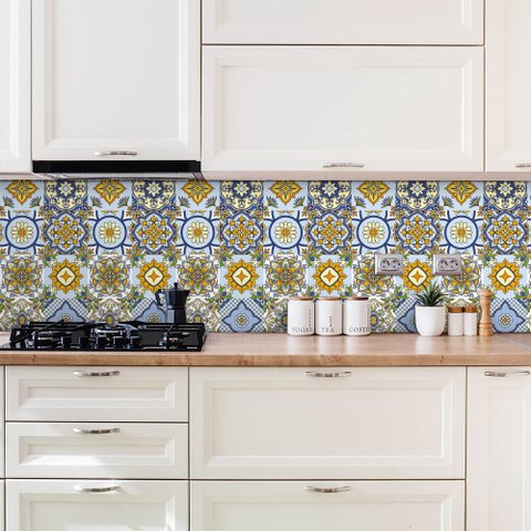 Adesivo de Azulejo Português Floral Arte Destaque