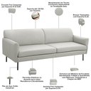 Ver imagem 5 de Sofá 3 Lugares para Sala Living Pés Industrial 220cm Nunno F04 Couríssimo Gelo - Lyam Decor