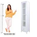 Ver imagem 5 de Cristaleira Ditália 1 Porta de Vidro 1 Gaveta E-962 cor:branco