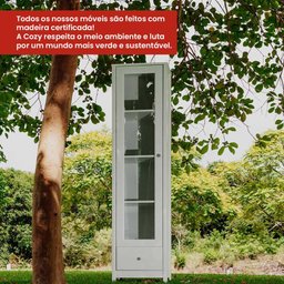 Cristaleira Ditália 1 Porta de Vidro 1 Gaveta E-962 cor:branco - 10