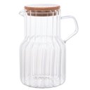 Ver imagem 1 de Jarra de Vidro 1,1 Litros com Tampa de Bambu Classic Servir Sucos Drinks Transparente Lyor