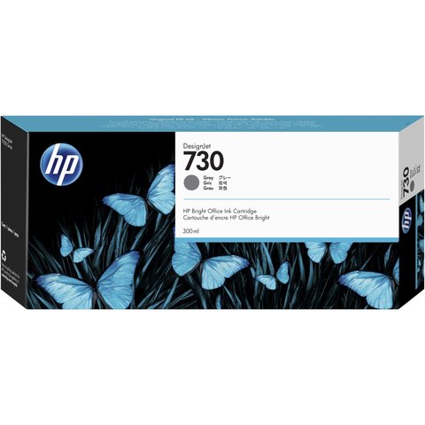 Cartucho de Tinta Hp 730 Cinza Pluk 300 Ml P2v72a