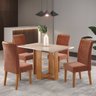 Mesa de Jantar Retangular Iluminata com 4 Cadeiras Fran Mel/blonde/terracota - Casa Giulia - 1