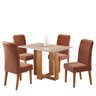 Mesa de Jantar Retangular Iluminata com 4 Cadeiras Fran Mel/blonde/terracota - Casa Giulia - 2