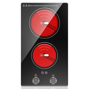 Vbgk Cooktop Elétrico de 12" com 2 Zonas, 9 Níveis e Bloqueio Infantil