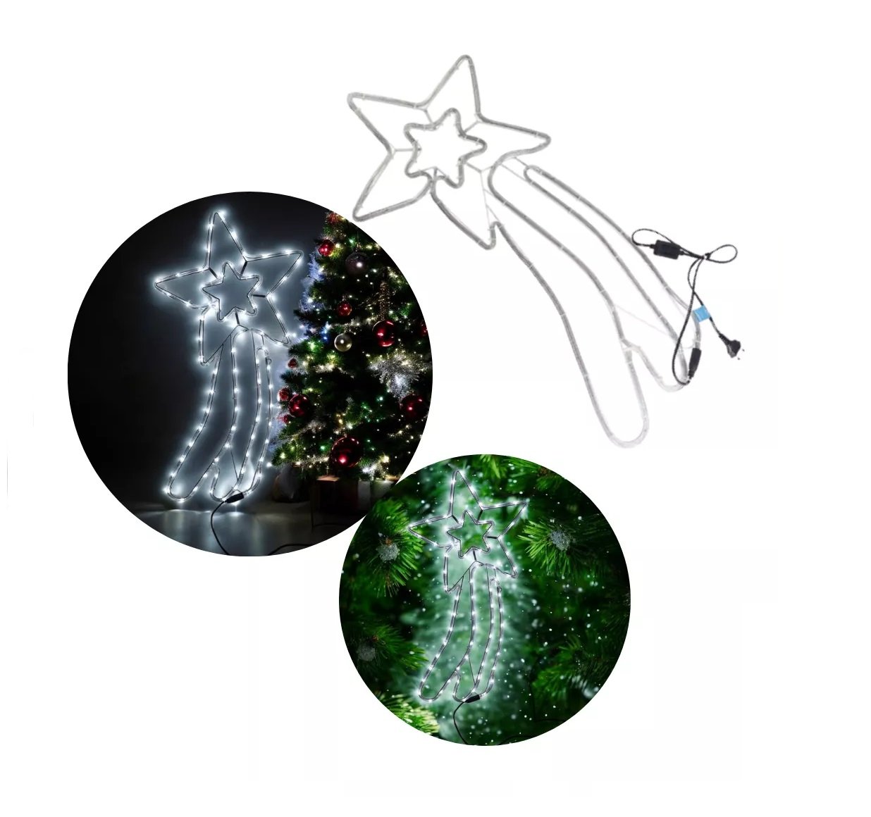 Pisca Pisca Estrela Cadente Enfeite Natalino Led Branco 127v - 6