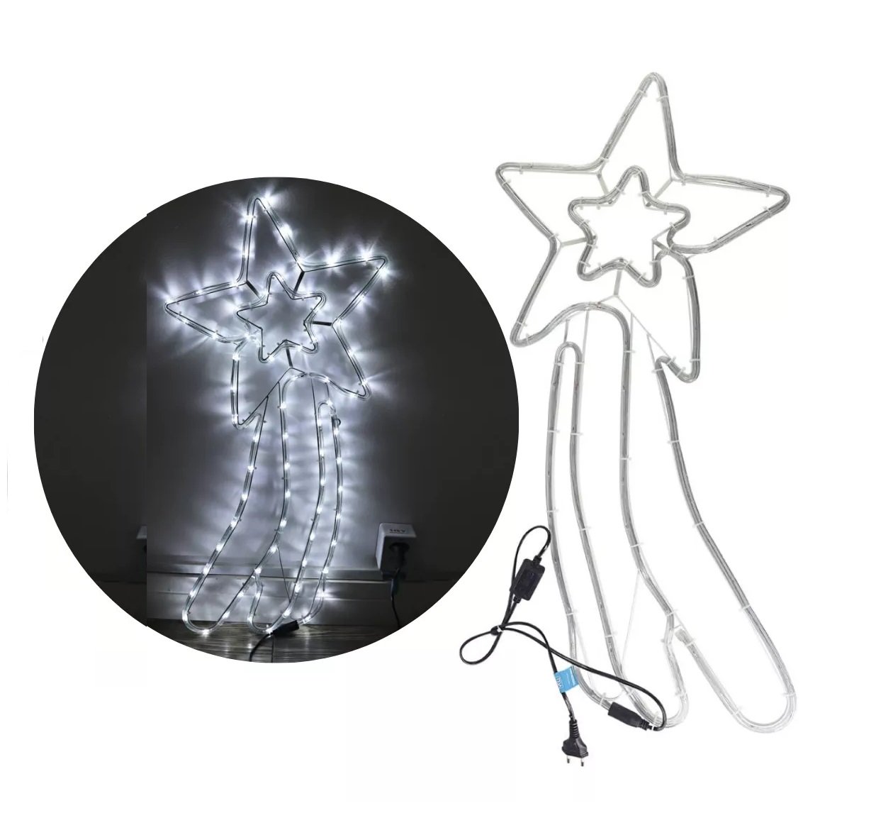 Pisca Pisca Estrela Cadente Enfeite Natalino Led Branco 127v - 1