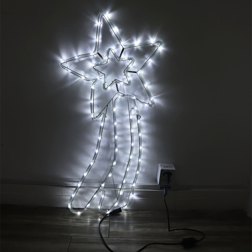 Pisca Pisca Estrela Cadente Enfeite Natalino Led Branco 127v - 4