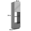 Ver imagem 3 de Paneleiro de Cozinha 60cm com Rodapé para Micro-ondas e Forno de Embutir 1 Porta e 1 Gaveta Lumina