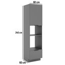 Ver imagem 3 de Paneleiro de Cozinha 60cm com Rodapé para Micro-Ondas e Forno de Embutir 1 Porta e 1 Gaveta Lumina Cinza