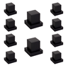 Kit 10 Acabamentos Registro Volante Quadrado Metal Preto - 1