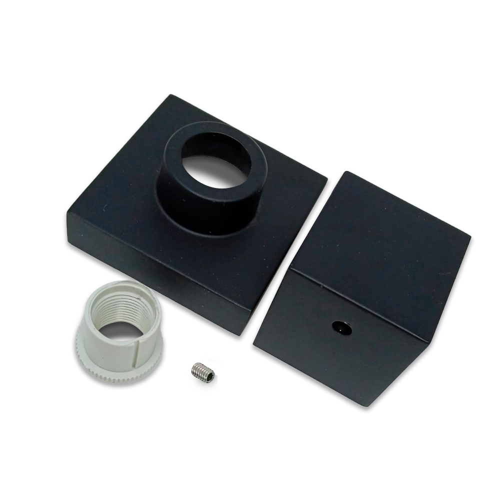Kit 10 Acabamentos Registro Volante Quadrado Metal Preto - 4