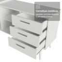 Ver mais imagens de Mesa para Computador Gamer em L 3 Gavetas Branco Lisboa Madesa