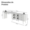 Ver imagem 5 de Mesa para Computador Gamer em L 3 Gavetas Branco Lisboa Madesa