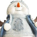 Ver imagem 6 de Escultura Boneco de Neve Natalino com Casaco Azul 19cm